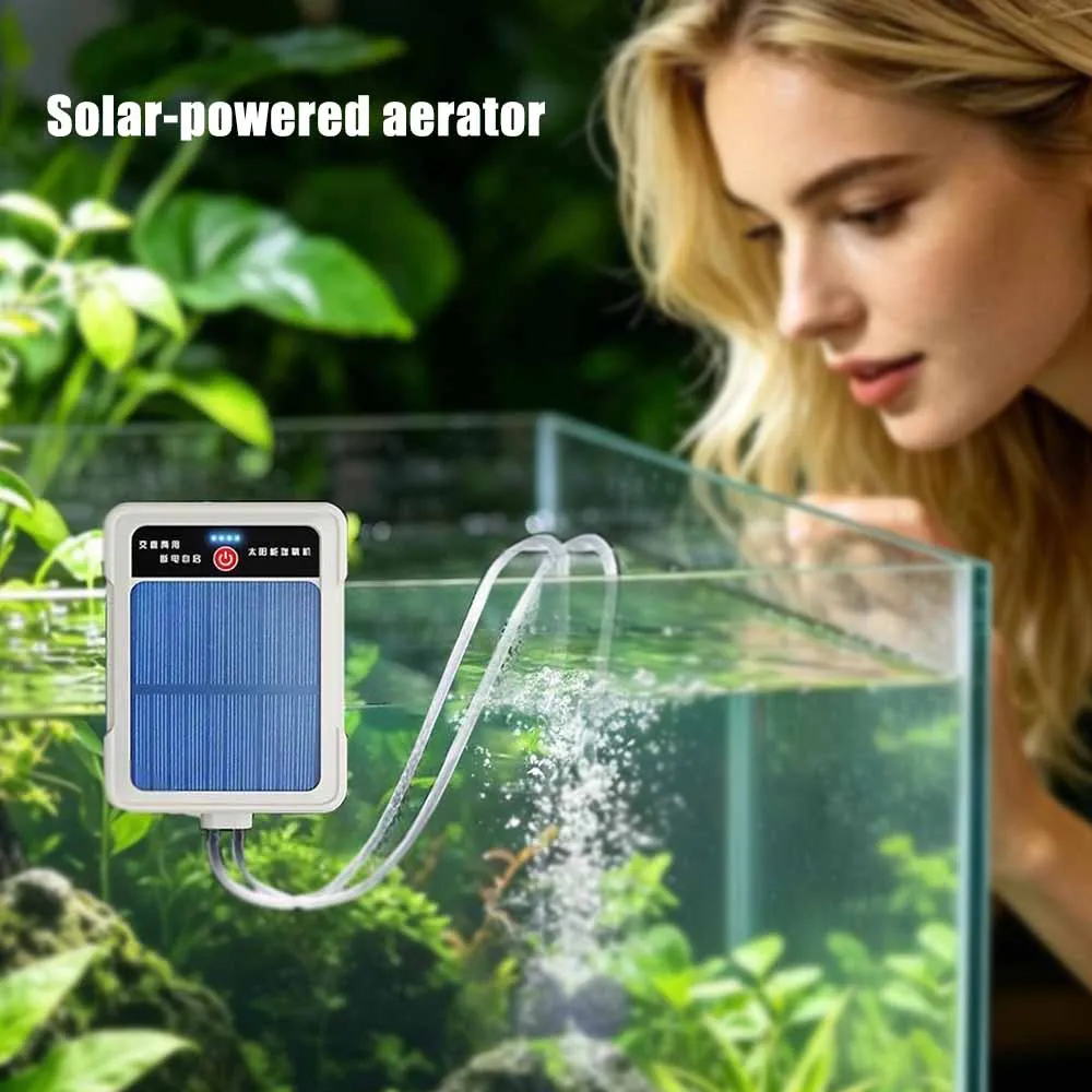 Cross Border New Model Solar Rechargeable Oxygen Aerator Factory Direct Sale Solar Powered Air Pump For Fish Farming Live Fish
