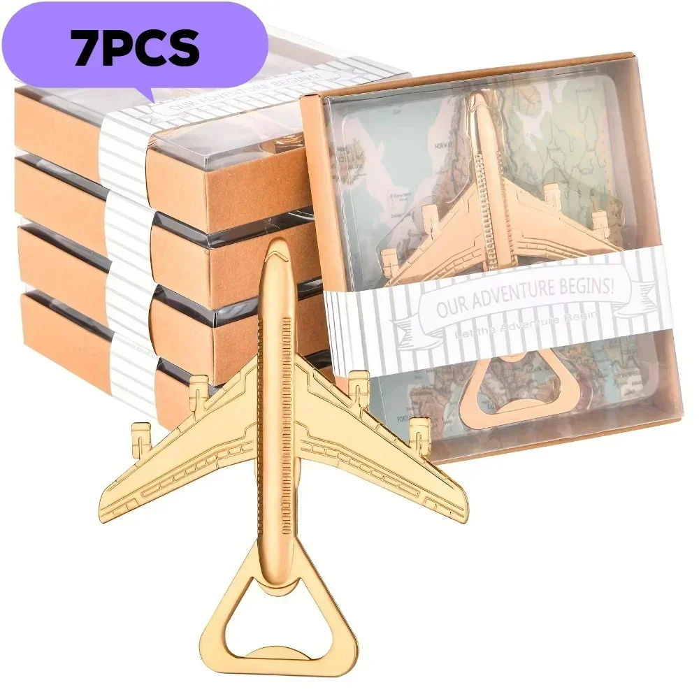 7pcs lot Metal Plane Bottle Opener, Beer Bottle Opener, Creative Retro Bottle Opener for Wedding Gifts,Wedding Favors for Guests