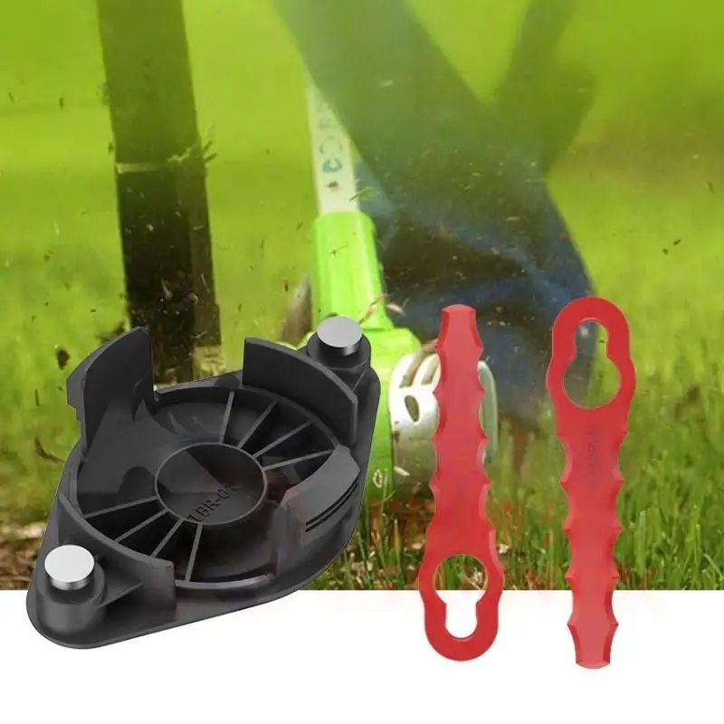 1 Set Durable Grass Trimmer Blade Base Set With 2 Sharp Blades Fit For Garden Lawn Weed Cutting