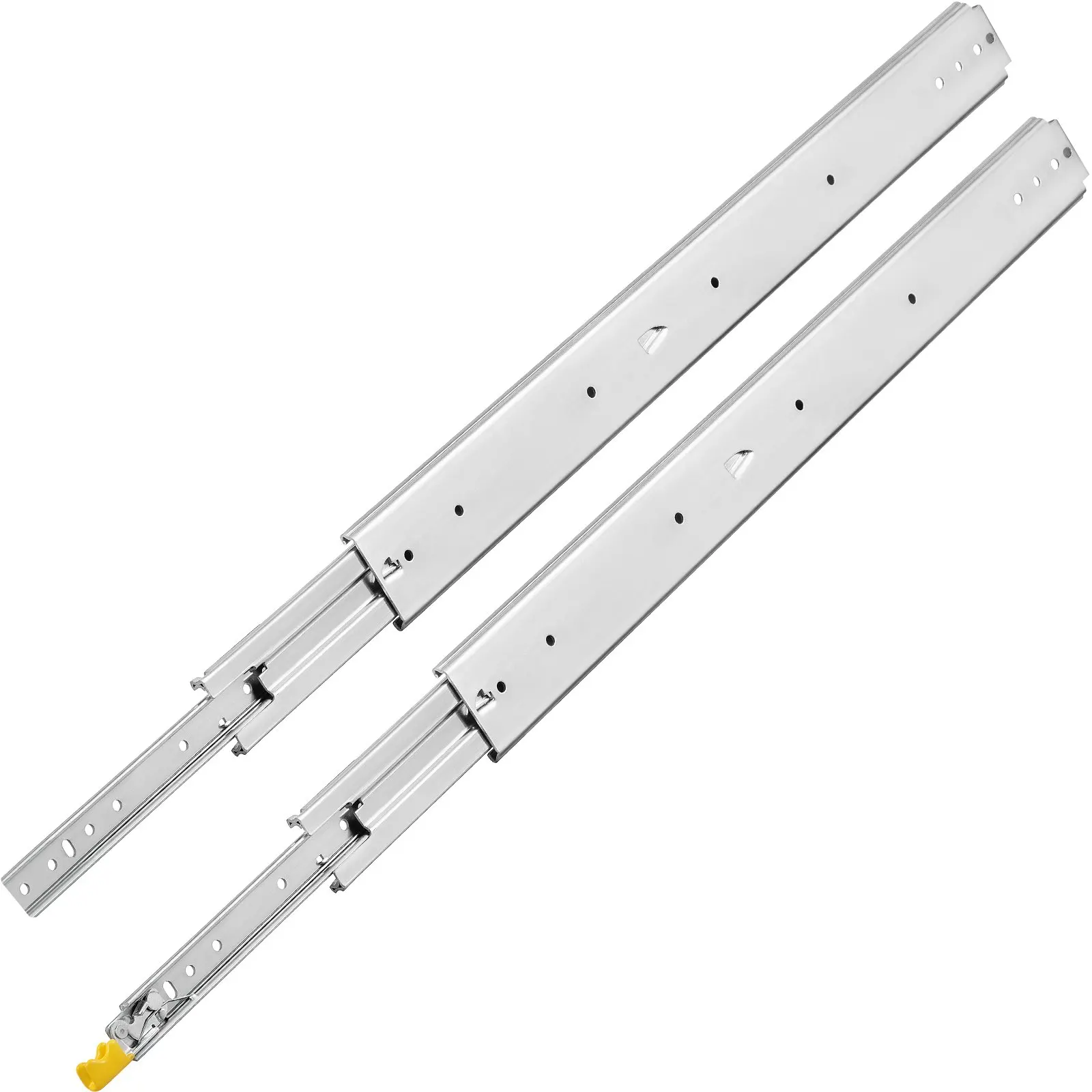 Heavy Duty Drawer Slides 60Length, Locking Drawer Slides 500lbs Load Capacity Long Full Extension Drawer Slide 1 Pair Side