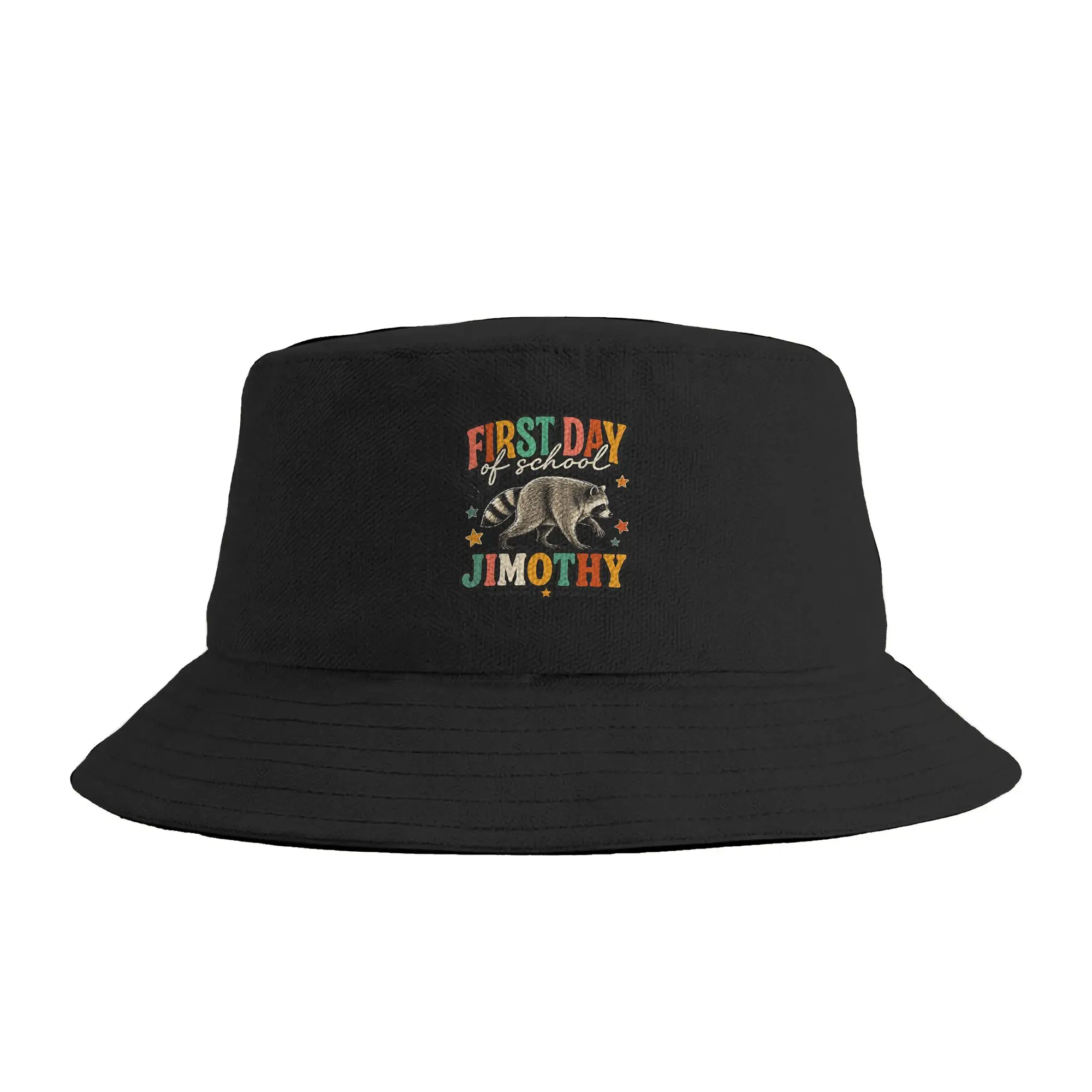 Couple Back to School Jimothy Raccoon First Day of School Bucket Hat  Breathable Fisherman Hats Summer Fashion Travel Hiking Cap