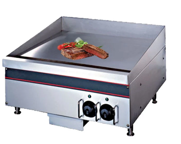 Plancha Eléctrica Comercial de Acero Inoxidable con Plancha para Asar
