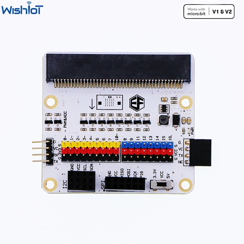 Octopus:bit Breakout Board For micro:bit Adapt to 5V Sensor Lead out GPIO/serial/IIC/SPI Port Support Kids Programming Education