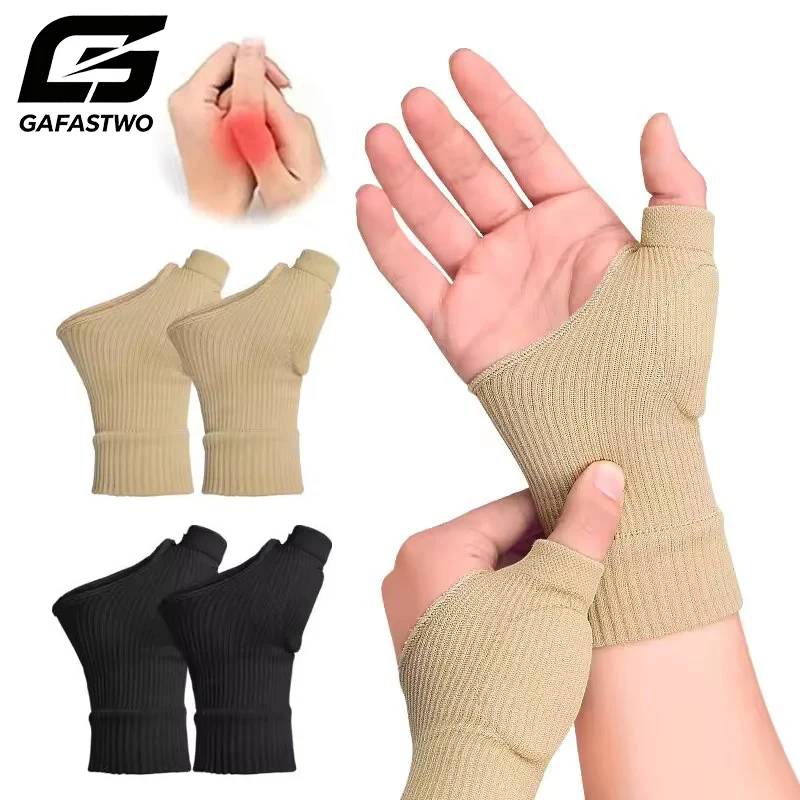 1Pair Wrist Thumb Compression Arthritis Gloves Breathable Support Brace Sleeve Knitted Finger Injury Pads Sports Safety Wristban