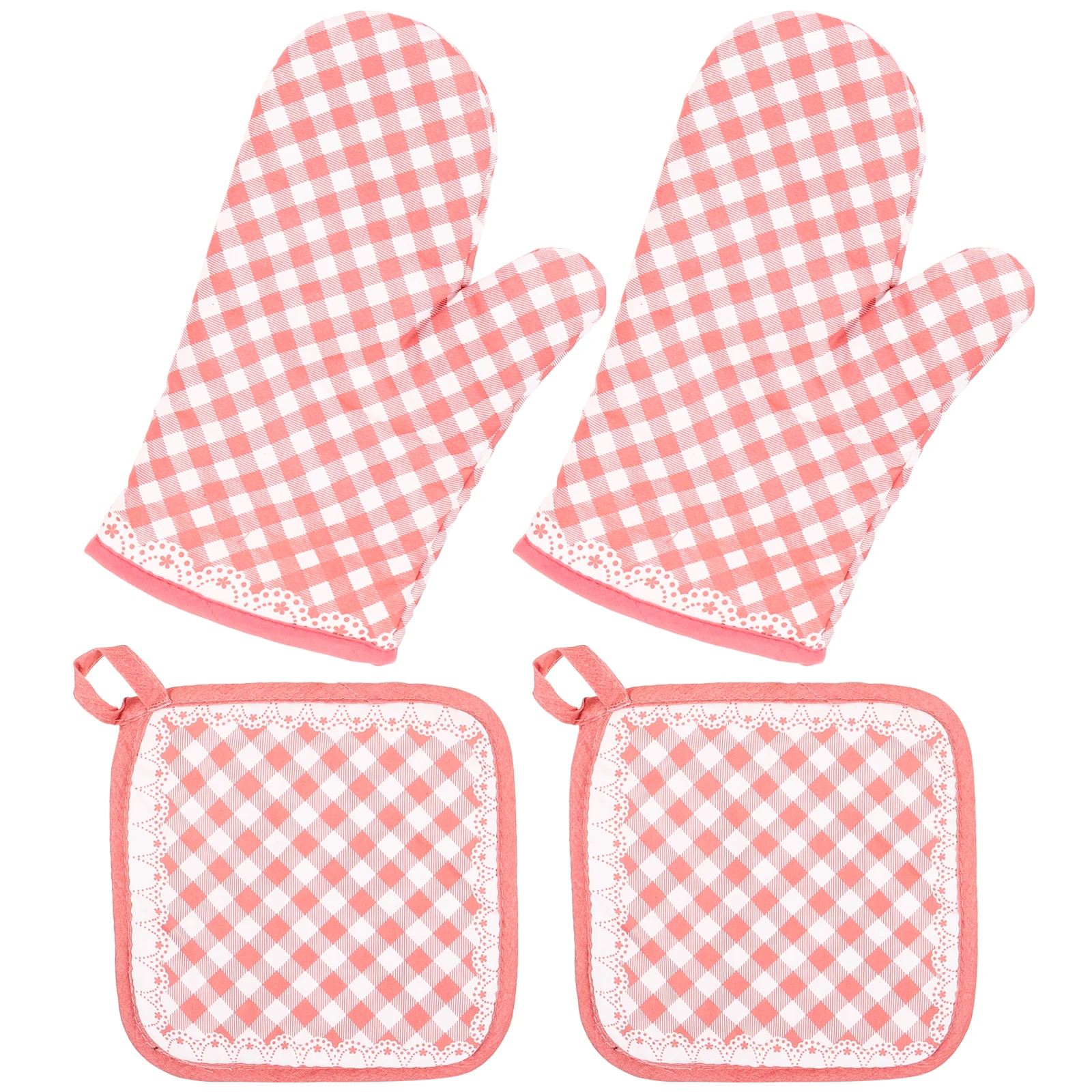

2 set Resistant Oven Gloves Microwave Mittens Kitchen Accessories Insulation Pads Anti Scald Baking Cooking BBQ Soup