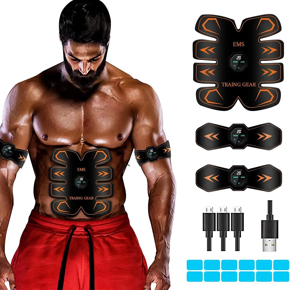 

Abdominal Muscle Stimulator Trainer EMS Abs Fitness Equipment Training Gear Muscles Electrostimulator Exercise At Home Gym