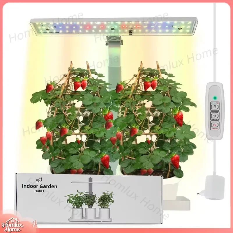 LED Grow Light 56cm Tall Full Spectrum Hydroponic Growing System 37x13cm Tray Indoor Plant Lamp with Auto Timer for Indoor
