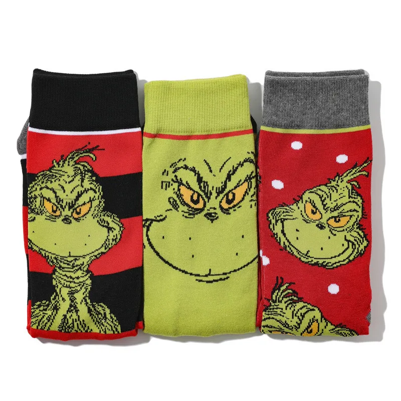 2024New Four Seasons Anime Cartoon Popular Trendy Socks Men\'s Socks Grinch Ins Personalized Creative Socks