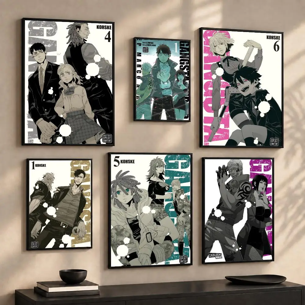 Cool Action Anime G-GANGSTA. Poster Wall Art Print Sticker for Bedroom Living Room Dorm Office Modern Home Decor Gift