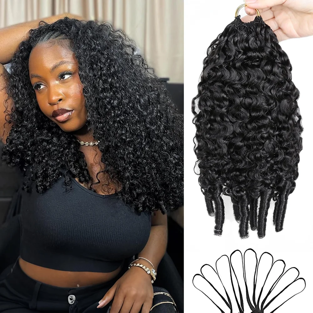 200g Burmese Kinky Curly Crochet Human Hair Knots Feather Crochet Hair Extensions Invisible Knotless Kinky Curly Braiding Hair