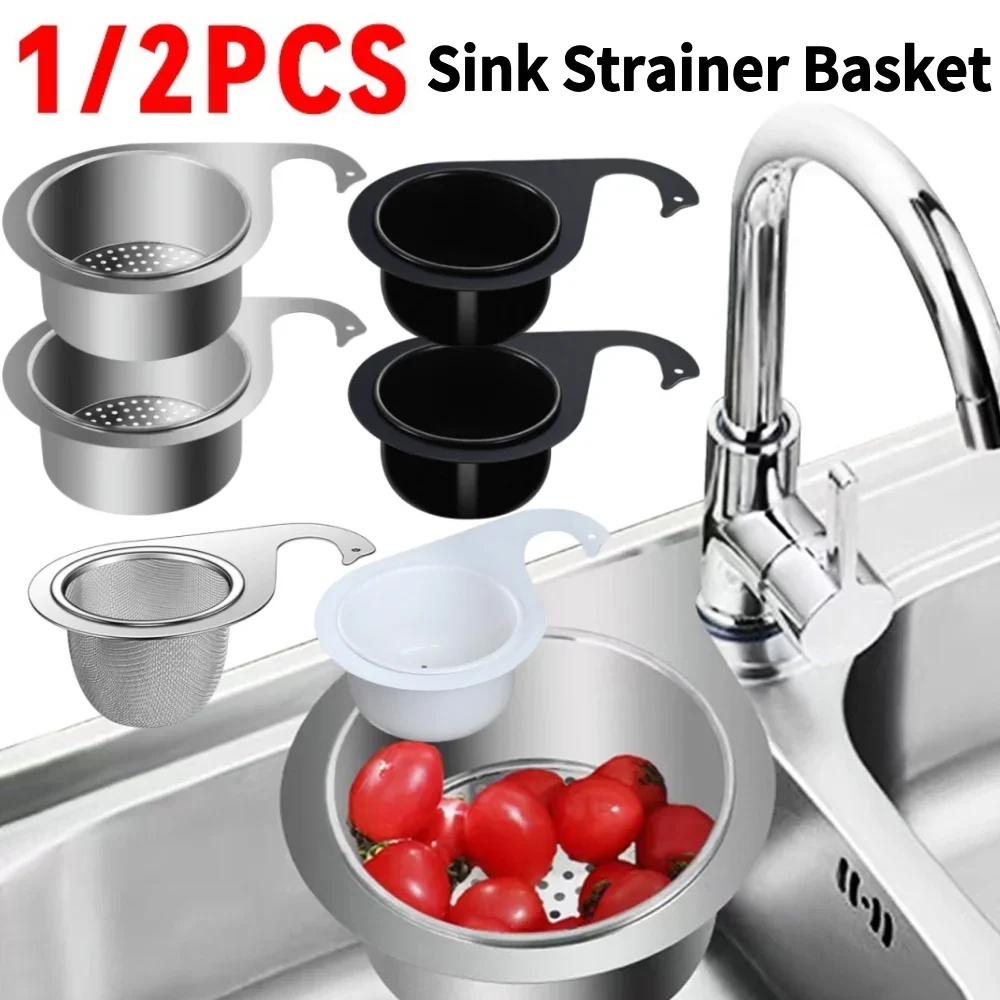 

1/2PCS Kitchen Sink Drain Basket Stainless Steel Swan Food Vegetables Peel Egg Filter Corner Sink Strainer Dry Drainage Racks