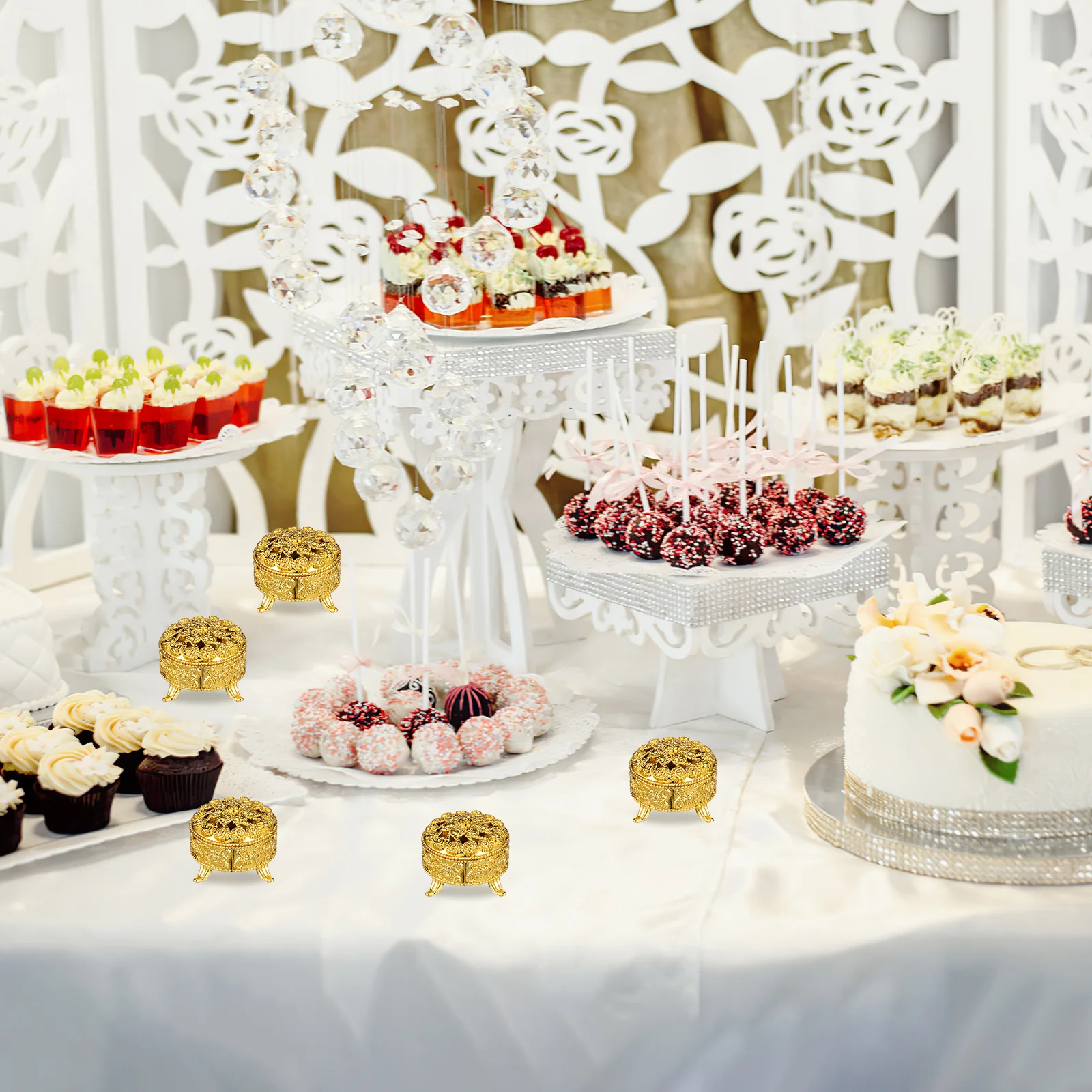 

10Pcs Rose Gift Boxes Compact Plastic Round Candy Boxes Party Favor Wedding Candy Gift Storage Cases Present Packing Case