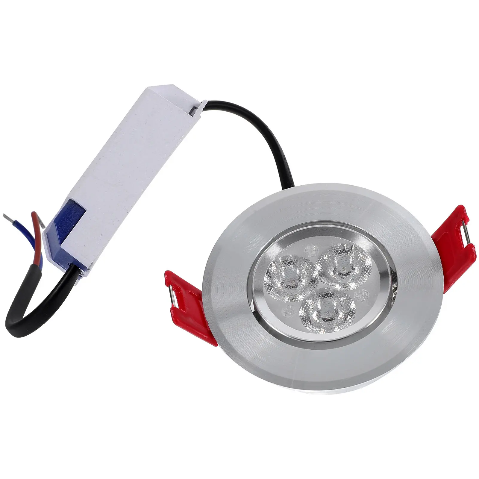 LED Recessed Downlight for Electricians to Improve Visibility, 3W 3-LED Adjustable White Light, Multi-Color Plastic, 1 Pc