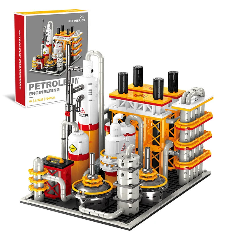 Nieuwe Stad Petroleum Techniek Bouwstenen Model Baksteen Graaf Fabriek MOC Blokken Sets Verjaardagscadeaus voor Jongens Kinderen Volwassen