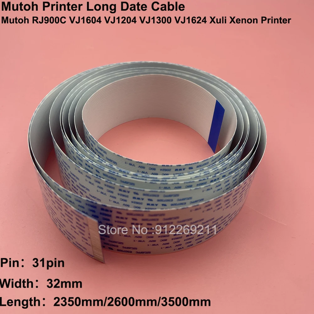 Mutoh VJ1604 DX5 Printhead Long Date Cable 31Pin FFC Flat Cable Line for RJ900C VJ1300 VJ1204 VJ1624 Lecai Xuli Xenon Mainboard