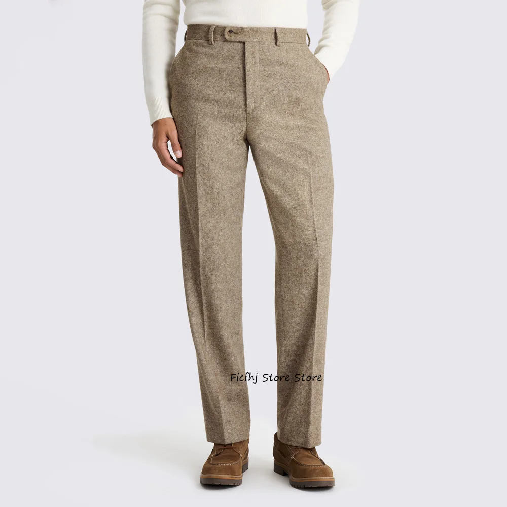 

Повседневные брюки, мужские прямые брюки из ткани «елочка», мужские брюки, облегающие рабочие брюки, классическая одежда пошив