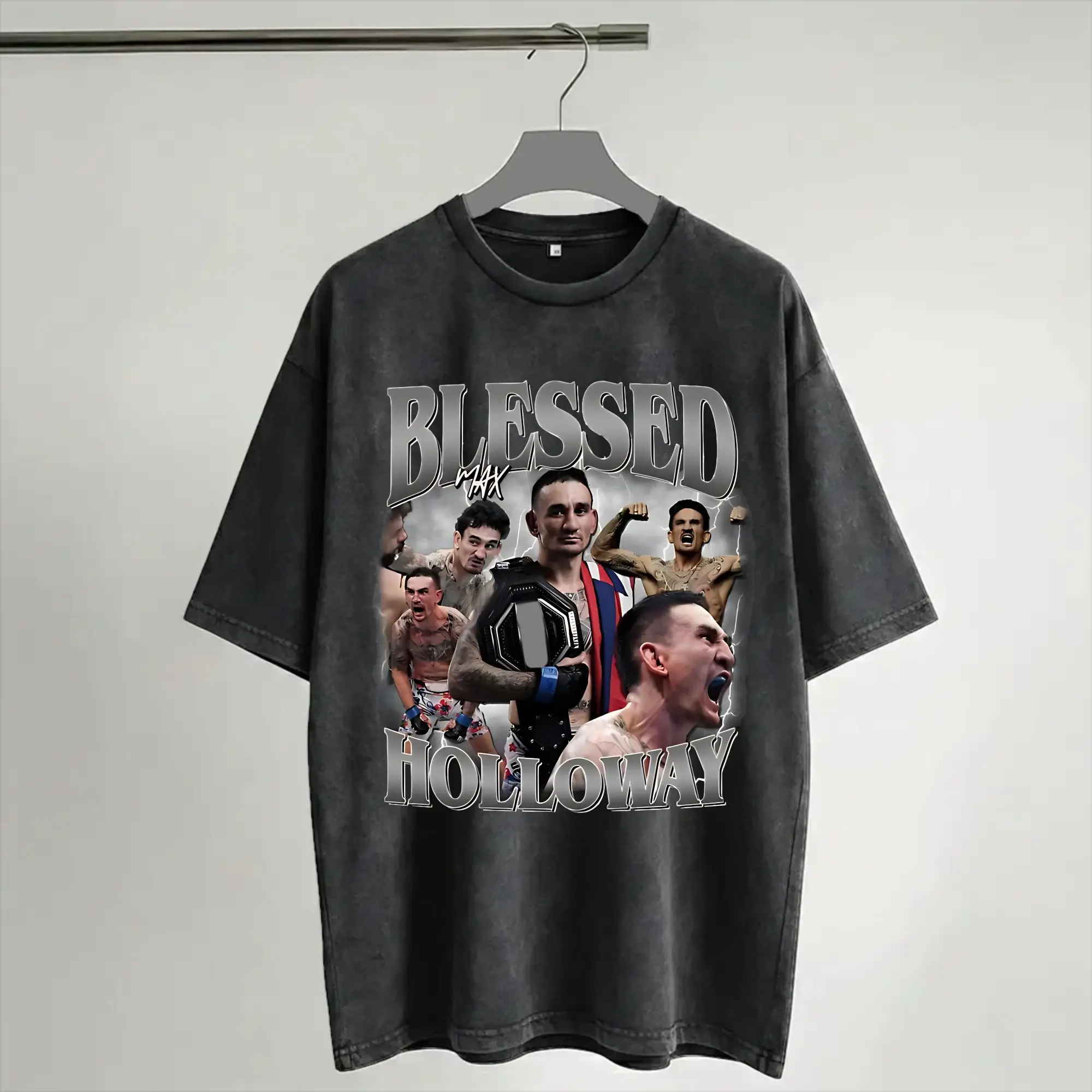 Maxs Blesseds Holloways Apparel Washed T Shirts Men Women Streetwear Hip Hop T-Shirts Graphic Printed  Tees Tops Short Sleeve
