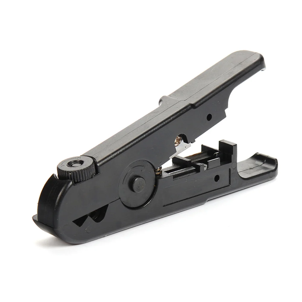 كماشة تجريد الكابلات المحورية، أداة تجريد خط الشبكة متعددة الوظائف باللون الأسود لسهولة التشذيب وكابل الاستخدام المحمول