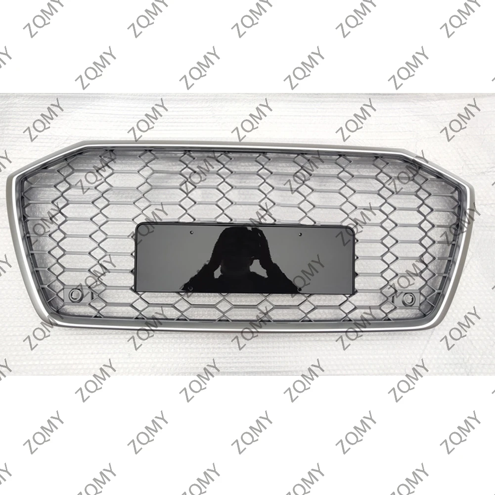 W/Logo For Audi A6/A6L/S6 2019 2020 2021-2023 2024 Car Front Bumper Grille Centre Panel Styling Upper Grill (Modify RS6 style)