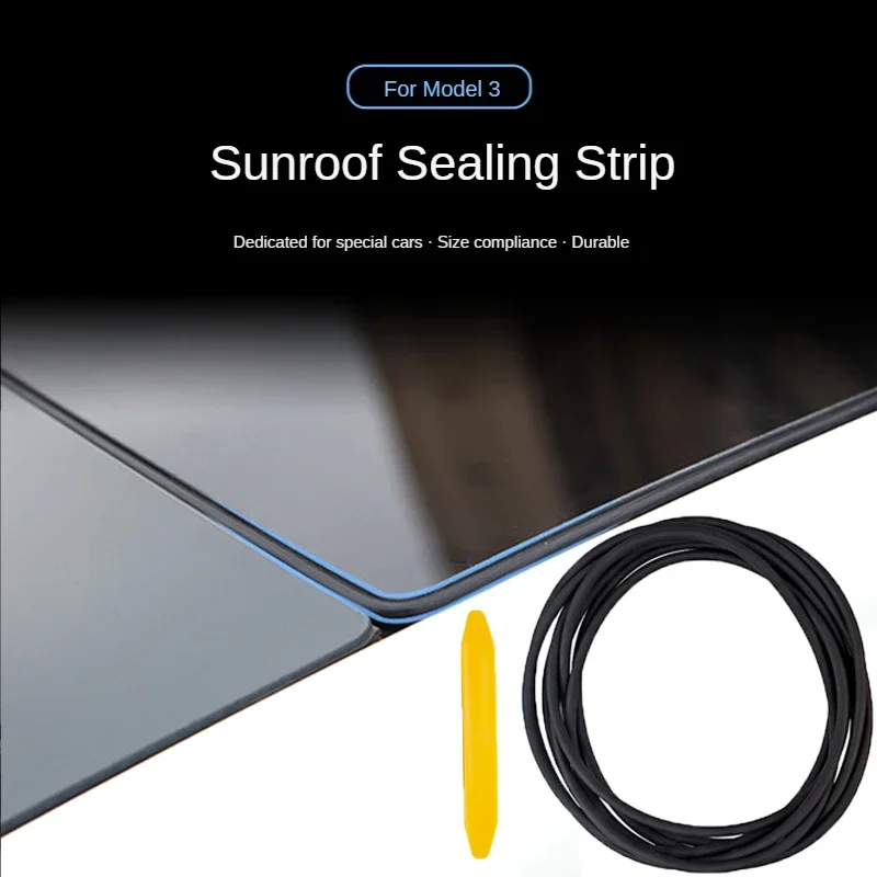 Fit for Tesla Model 3 Damping Sealing Ring Strips Windshield Roof Wind Guard Noise Lowering Reduction Seal Kit