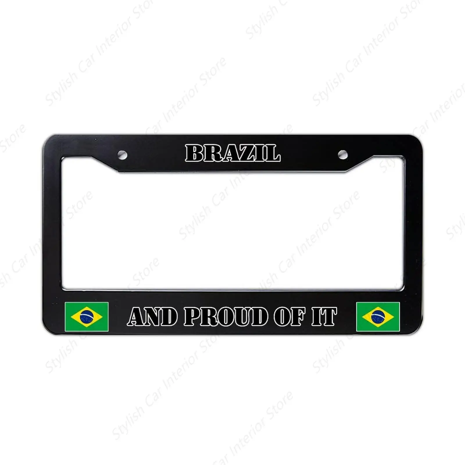 

Brazil and Proud of It Front License Plates Frame Brazil Flag Country Souvenir Gift Aluminum License Plates Frame