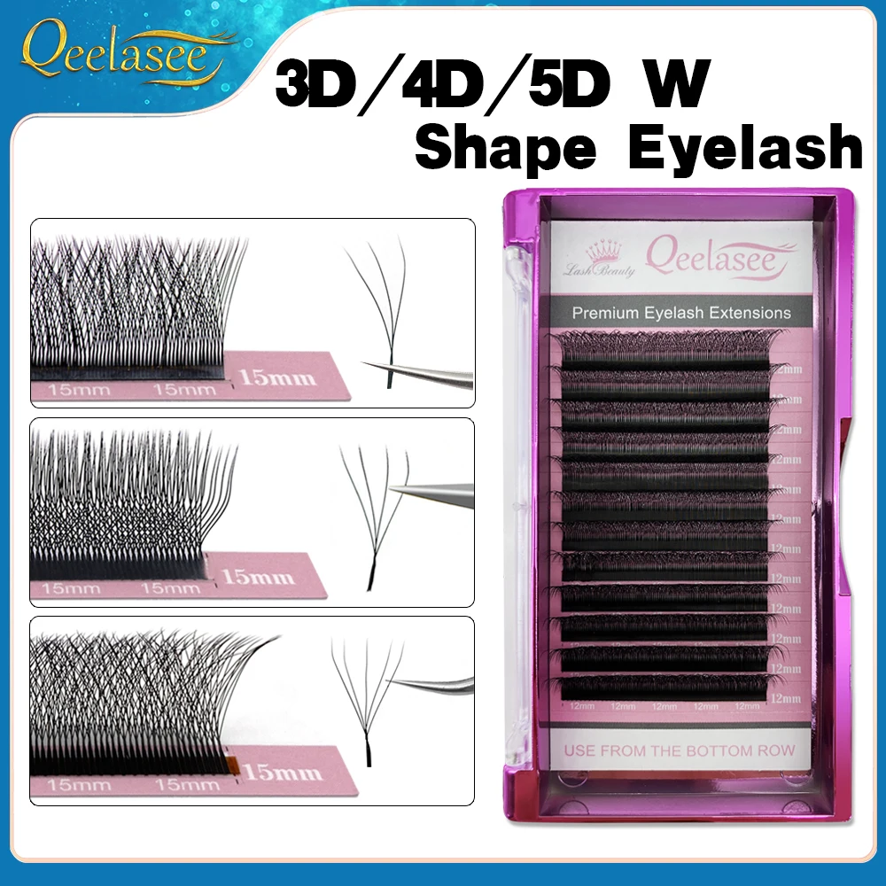 Ресницы Qeelasee из норки 3D 4D 5D W, форма, удлинители ресниц для салонов красоты, оптовая продажа, материалы для наращивания ресниц