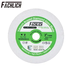 FACHLICH 1pc 75mm Lama per sega diamantata Taglio di vetro Giada Marmo Piastrelle Utensile manuale Mini Smerigliatrice angolare Disco abrasivo per piastra tagliata da 3 pollici