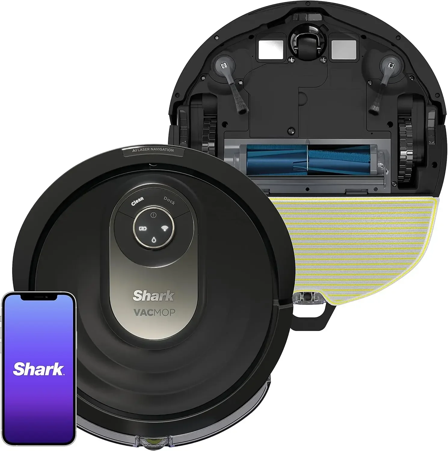 Robot Vacuum & Mop, with Home Mapping, Perfect for Pets, Wifi, Works with Alexa, Black/Gold (AV2001WD)