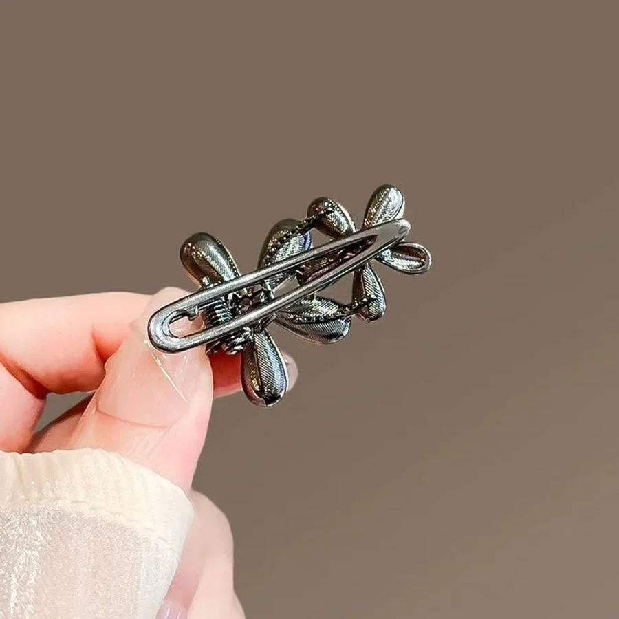 Sweet Crystal Rhinestone Flower Hairpin Temperament Women's Bangs Side Clip Exquisite Alloy Duckbill Clip Hair Accessories