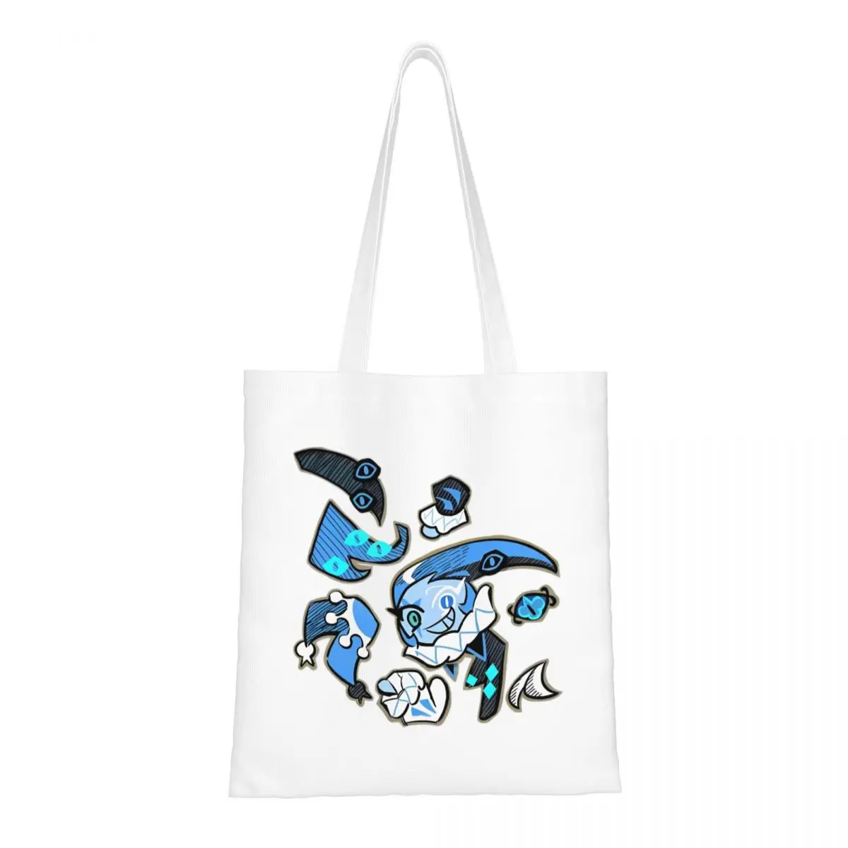Shadow Milk Cookie Tote Bags Bolso de mujer Plegable College Cookie Run Kingdom Bolso de hombro Impreso Bolsa de comestibles