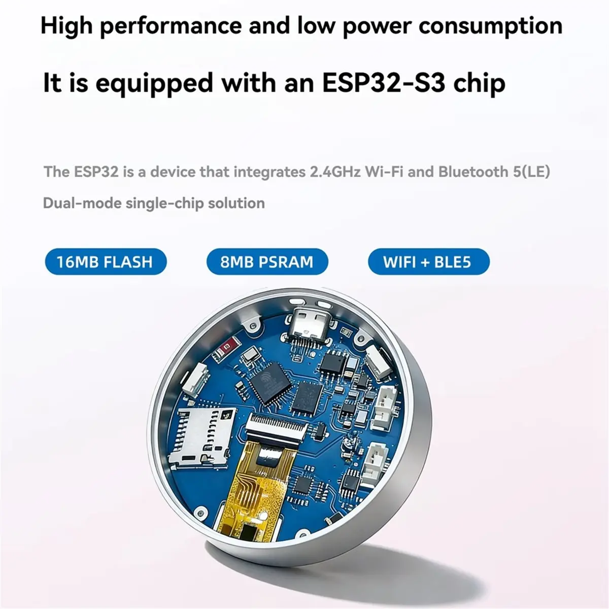 （2026 SUMMER）AI Voice Chat Robot 1.85inch Touch Display - N16R8 Development Board Wifi Weather Clock MPS Player MJPEG Video B