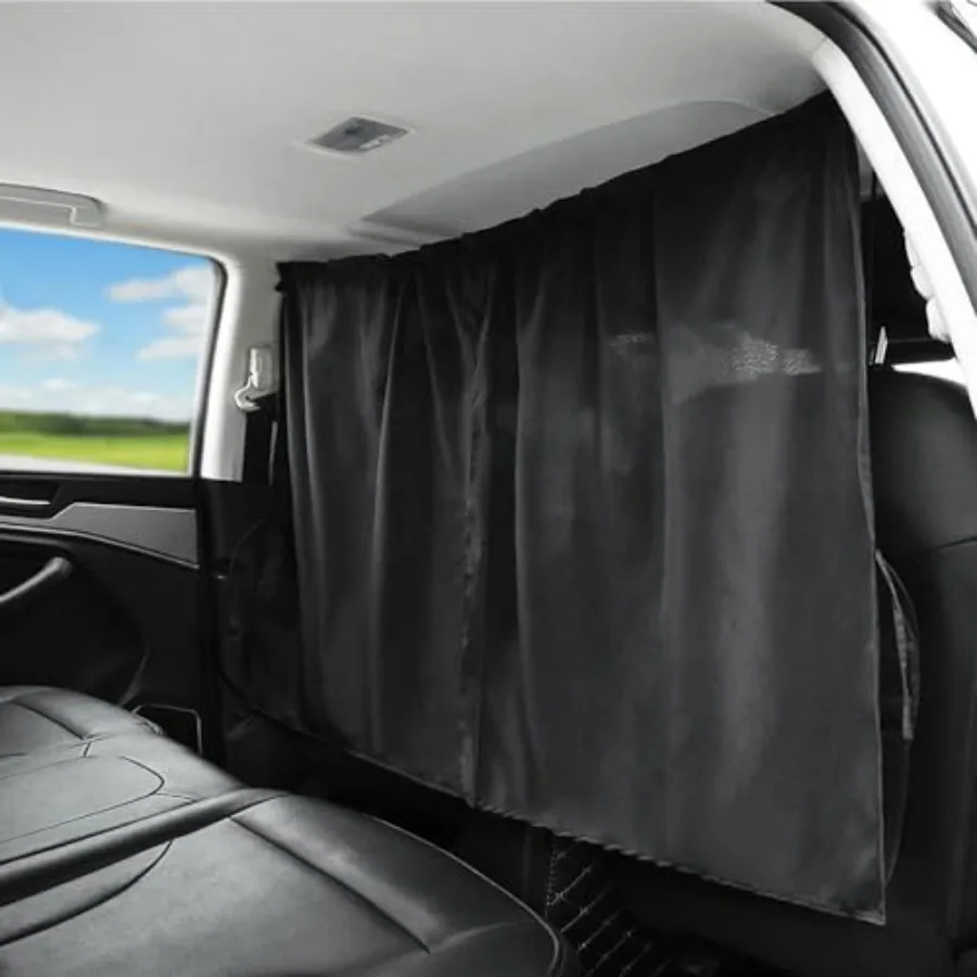 

Car Divider Curtains Sun Shade-Privacy Travel Nap Night Car Camping Detachable Simple Curtain Black
