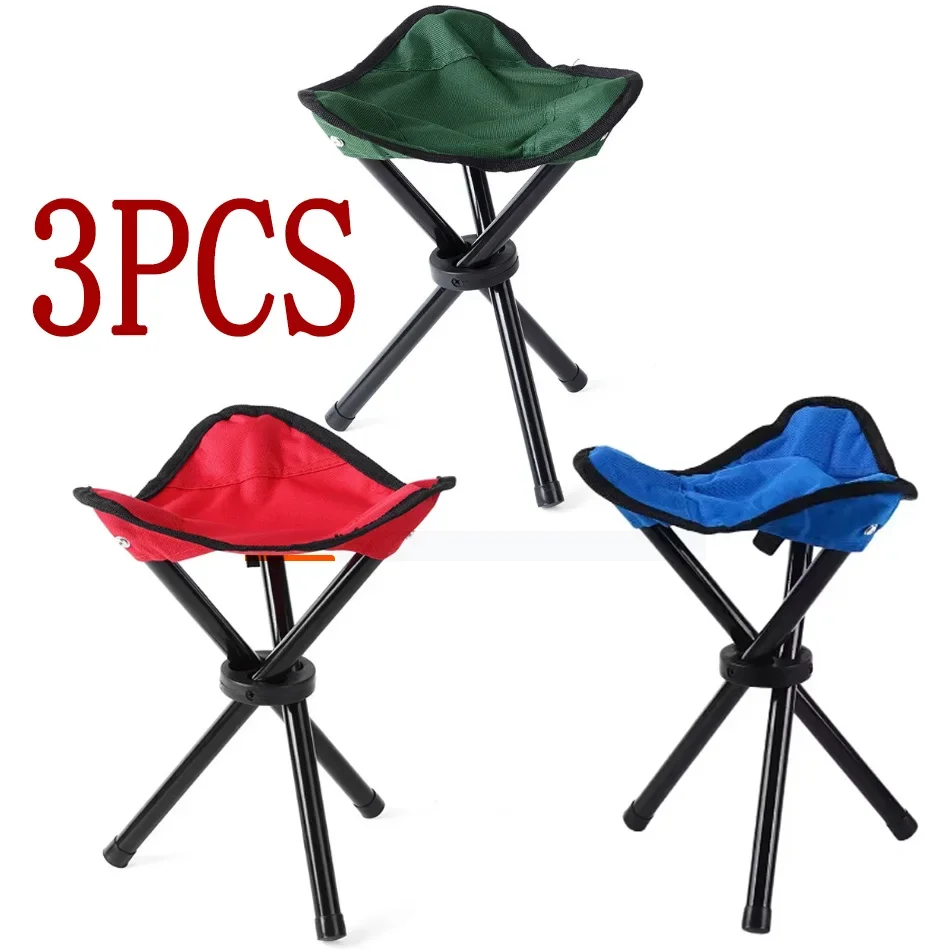 

2025@1 ∽ 3PCS outdoor folding chair small stool convenient fishing beach chair, three legged stool, popular item