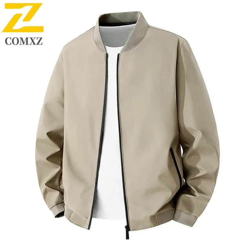 

COMXZ Casual Men Jacket Stand Collar Outdoor Climbing Wind Resistant Motorcycle Coat Everyday Wear Light Cozy Autumn Clothing
