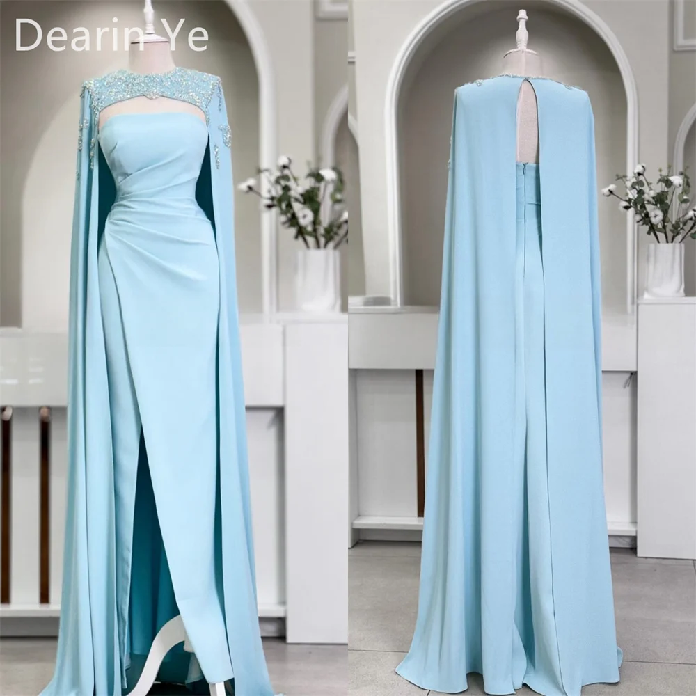 

Formal Dress Prom Evening Gown Dearin Scoop Neckline Column Floor Length Skirts Ruffle Bead Bespoke Occasion D