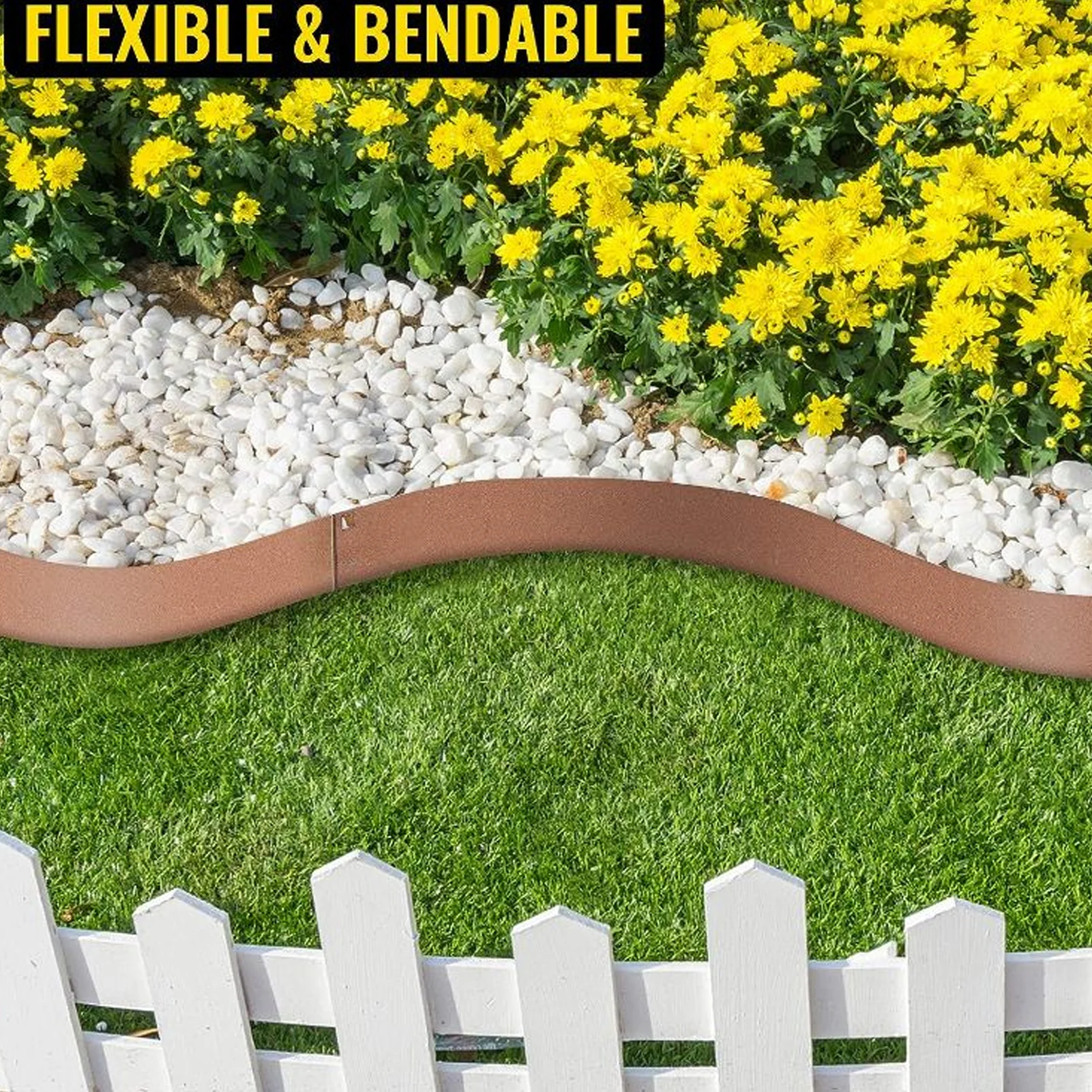

Garden Bed Border Steel Lawn Edging 100x13cm Flexible Bendable Landscape Edging Metal Garden Bed Border Garden Bed Edging