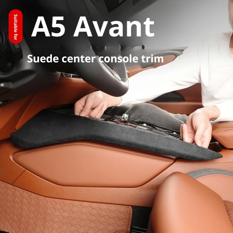pour-audi-a5-a5l-sportback-2025-2026-cadre-de-panneau-de-console-centrale-en-daim-italien-cadre-de-sortie-d'air-a-c-pour-la-rangee-arriere