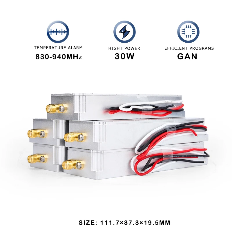 Módulo antidrones de 30w, 830-940MHz, 800MHz, módulo RF Autel Mavic 3, contador de interferencias, sistema UAV FPV, amplificador de potencia de C-UAS PA