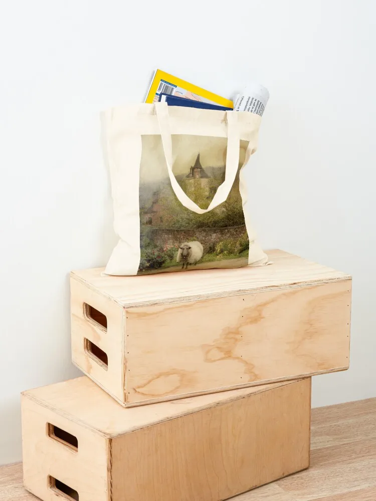 حقيبة حمل الأغنام في القرية القديمة حقيبة يد نسائية للمتسوقين حقيبة كبيرة حقيبة قماش نسائية #4