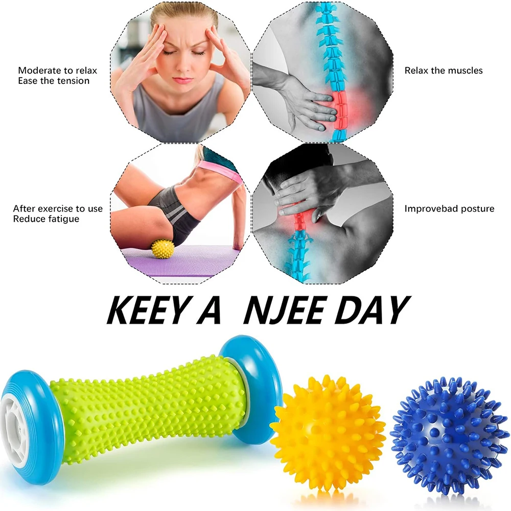 Foot Massage Roller Spiky Balls Fascia Ball For Hand Leg Back Pain Therapy Deep Tissue Trigger Point Recovery Muscle Relaxation view 2