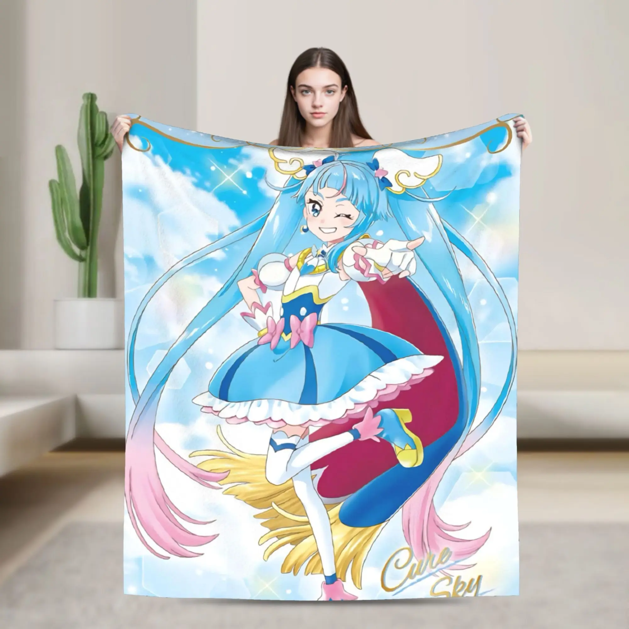 Soaring Sky Pretty Cure Blanket Ultra Soft  Throw Blankets for Sofa 50x60 Inch Multiple Sizes Bedspreads