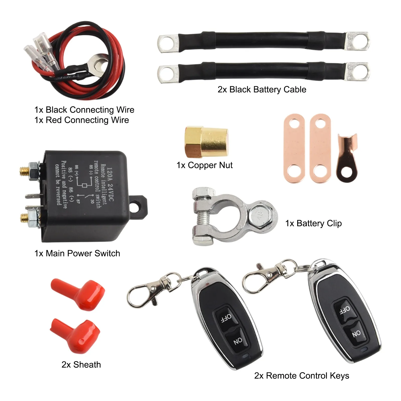 RF Remote Switch Remote Battery Disconnect Switch Remote Control Isolation High Conductivity Terminal Anti-theft Battery Switch