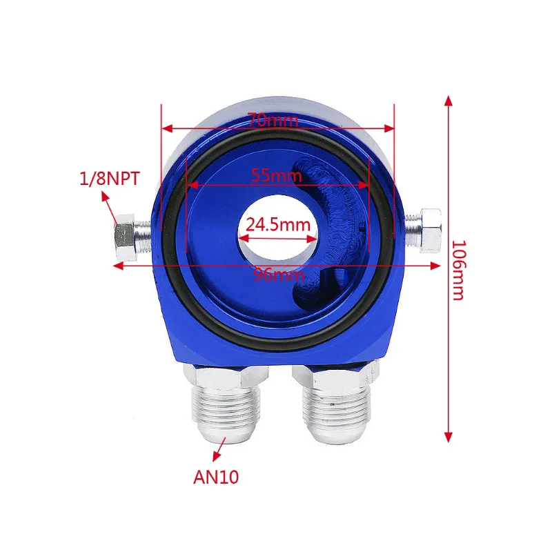 Cooler Plate Kit Automotive Modified Oil Filter Sandwich Suitable for AN10/8 Accessories Aluminum Oil Filter Oil Cake