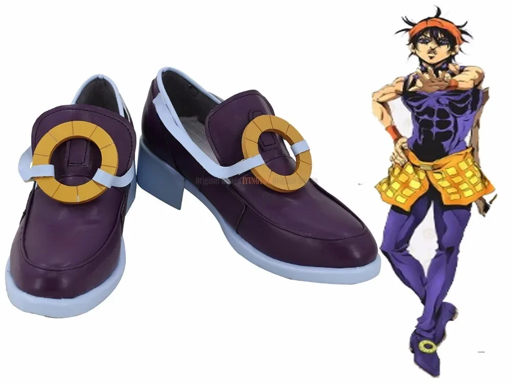 Narancia Ghirga Shoes Cosplay JOJO's Bizarre Adventure V: Vento Aureo Narancia Cosplay Shoes Purple Boots Custom Made