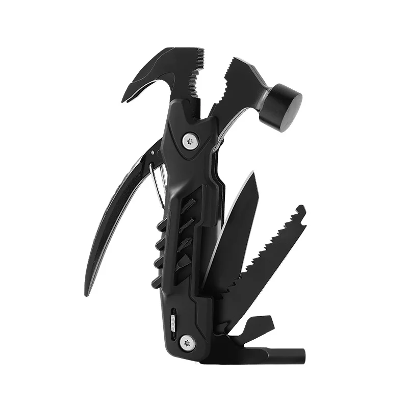 

Stock Stainless Steel Outdoor Portable Multi-Functional Nail Hammer Pliers Combination Tool for Camping Cross-Border Supply