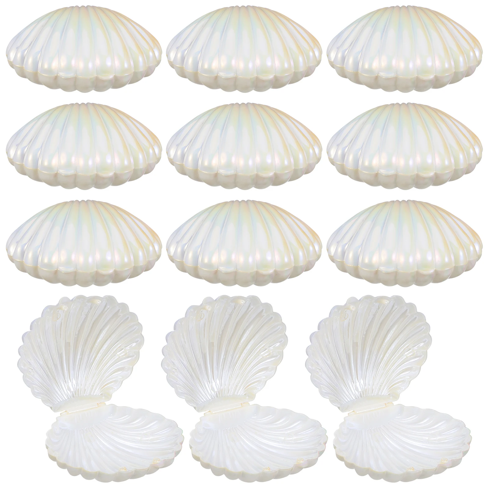 

25 Pcs Seashells Decorative Box Wedding Favour Chocolate Boxes Small Trinket Bridesmaids Mini Jewelry Dish White Plastic Tray