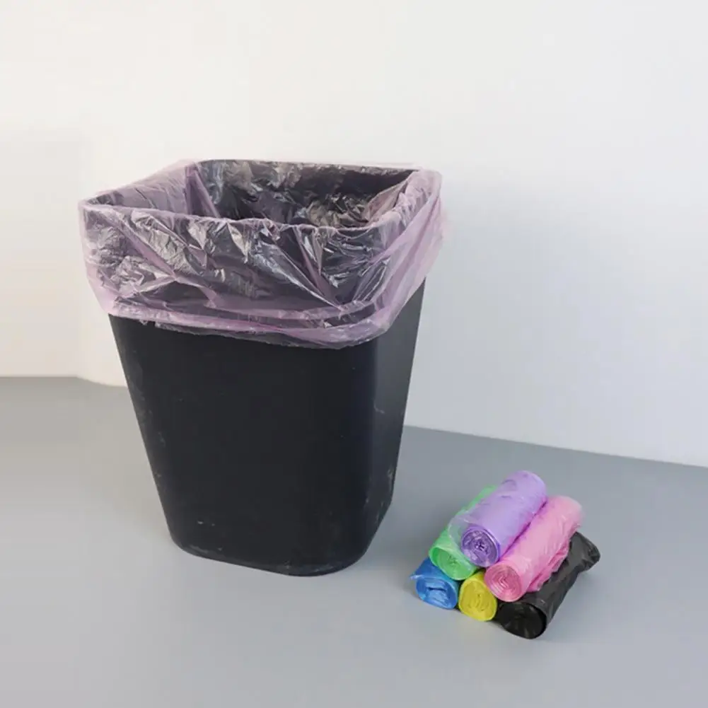 5 Rolls Garbage Bag Thicken Multi-purpose Disposable Waste Pouch Flat Opening Large Capacity Trash Bag For Home