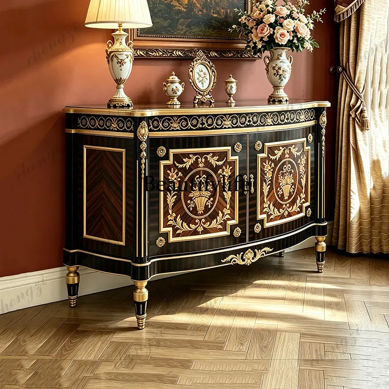 Retro painted porch cabinet artistic sense living room wall locker high luxury door decorative locker