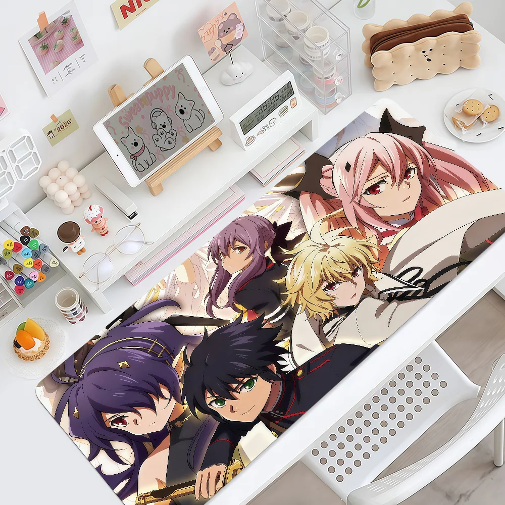 Seraph Of The End Mouse Pad Large Non-slip Lockedge Desktop Computer Desk Mat Keyboard Writing MousePad Office Gamer Student