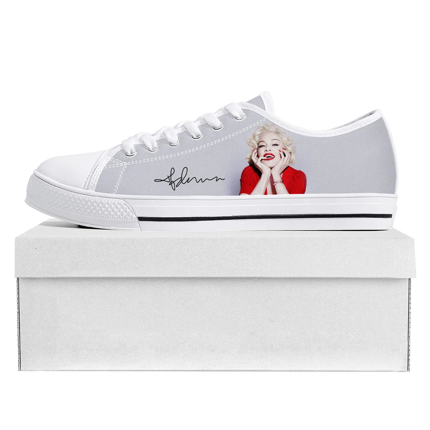 Madonna pop rock singer disco fashion Low Top High Quality Sneakers Mens Womens Teenager Canvas Sneaker Couple Shoes Custom Shoe